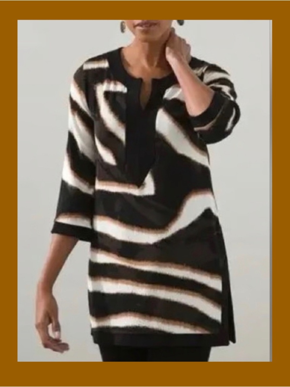 Travelers by Chicos Striped Tunic Top